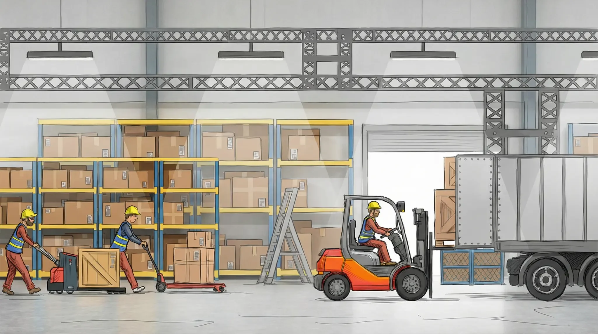 倉庫場景（彩色）